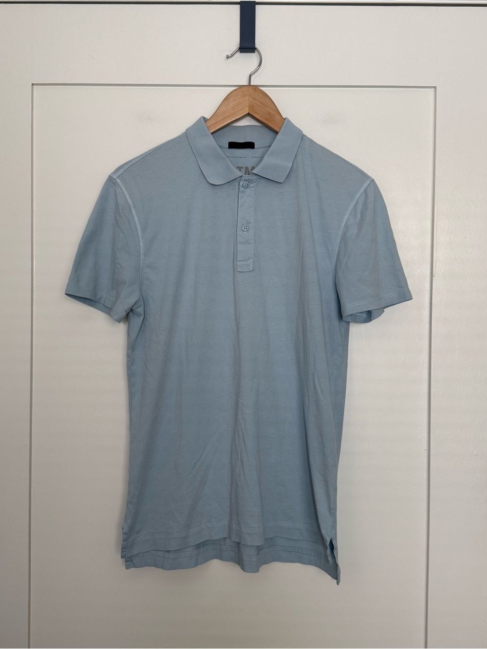 ATM Anthony Thomas Melillo Polo Shirt Mens Sz S Blue Short Sleeve Cotton Preppy